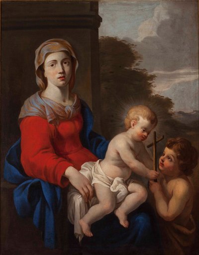 Madonna en kind met Johannes de Doper door Unknown